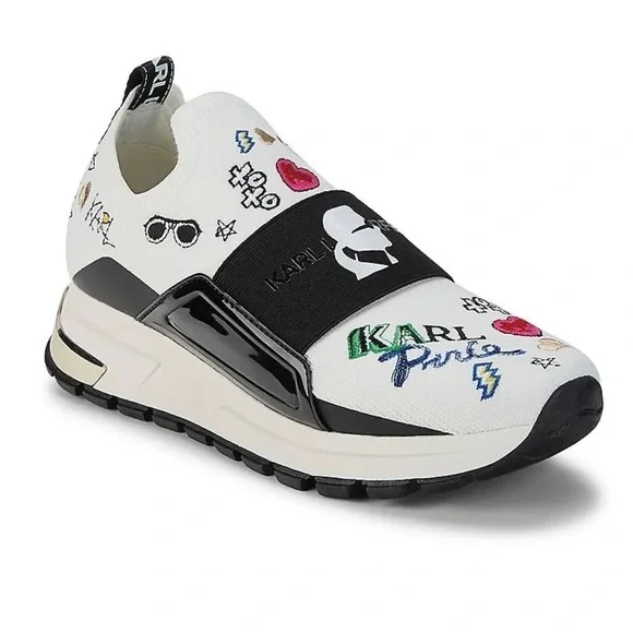KARL LAGERFELD ロコフラクスリッホンサンタル KL72105 000 Karl Lagerfeld Logo-lettering Sneakers | Black | FARFETCH